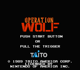 Operation Wolf — Title screen