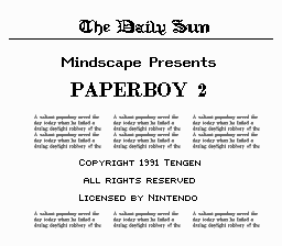 Paperboy 2 — Title screen