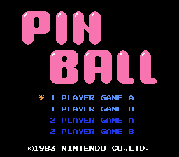 Pinball — Title screen