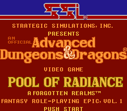 Pool of Radiance — Title screen