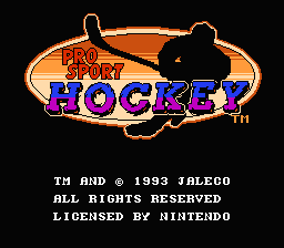 Pro Sport Hockey — Title screen