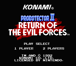 Probotector II : Return of the Evil Forces — Title screen