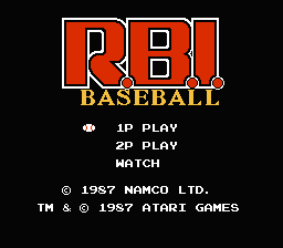 R.B.I. Baseball — Title screen