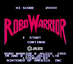 Robo Warrior — Title screen
