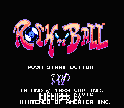 Rock 'n' Ball — Title screen