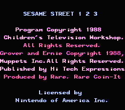 Sesame Street 123 — Title screen
