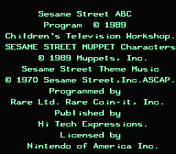 Sesame Street ABC — Title screen