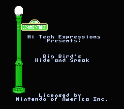 Sesame Street : Big Bird's Hide & Speak — Title screen