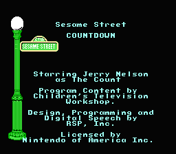Sesame Street Countdown — Title screen