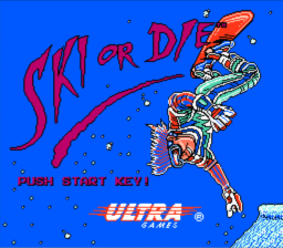 Ski or Die — Title screen
