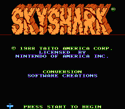 Sky Shark — Title screen