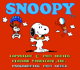 Snoopy's Silly Sports Spectacular! — Title screen