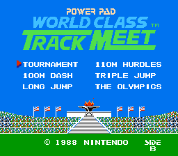 Super Mario Bros. + Duck Hunt + World Class Track Meet — Title screen