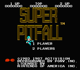 Super Pitfall — Title screen