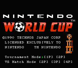Super Spike V'Ball + Nintendo World Cup — Title screen