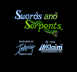 Swords and Serpents — Title screen