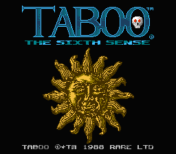 Taboo : The Sixth Sense — Title screen
