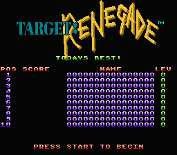 Target Renegade — Title screen