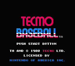 Tecmo Baseball — Title screen
