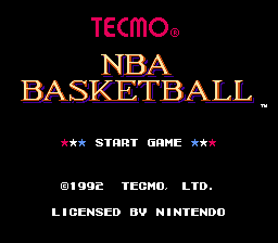 Tecmo NBA Basketball — Title screen