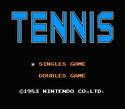 Tennis — Title screen