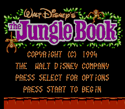The Jungle Book — Title screen