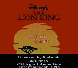 The Lion King — Title screen