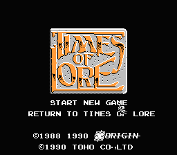 Times of Lore — Title screen