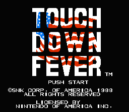Touch Down Fever — Title screen