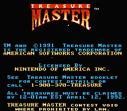Treasure Master — Title screen