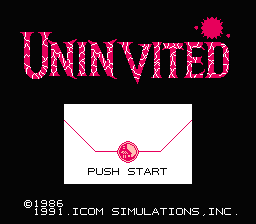 Uninvited — Title screen