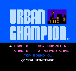 Urban Champion — Title screen