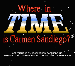 Where in Time is Carmen Sandiego? — Title screen
