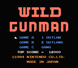 Wild Gunman — Title screen