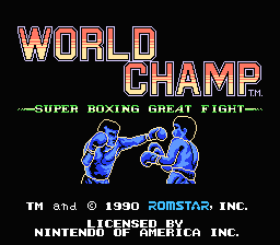 World Champ : Super Boxing Great Fight — Title screen