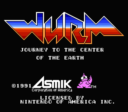 Wurm : Journey to the Center of the Earth! — Title screen