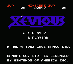 Xevious : The Avenger — Title screen