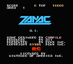 Zanac — Title screen