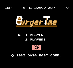 BurgerTime — Title screen