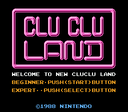 Clu Clu Land — Title screen