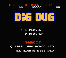 Dig Dug — Title screen