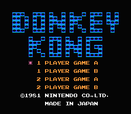Donkey Kong — Title screen