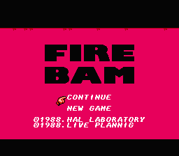 Fire Bam — Title screen