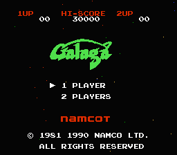 Galaga — Title screen