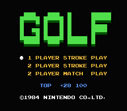 Golf (Homebrew) — Title screen