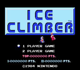 Ice Climber — Title screen