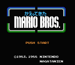 Kaettekita Mario Bros. — Title screen