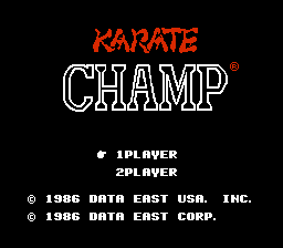 Karate Champ — Title screen