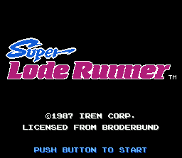 Super Lode Runner — Title screen