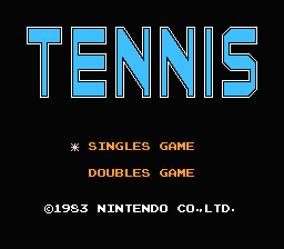 Tennis — Title screen